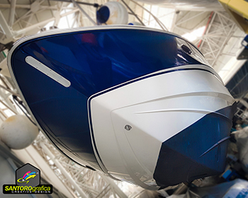 boat wrapping pellicola blu