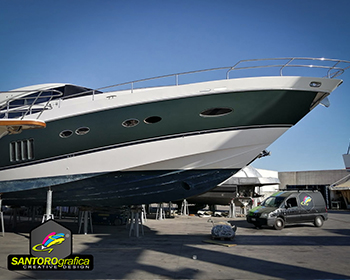 boat wrapping princess 78 pellicola verde